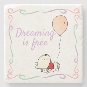 Free Dreams Bär mit Balloons Steinuntersetzer