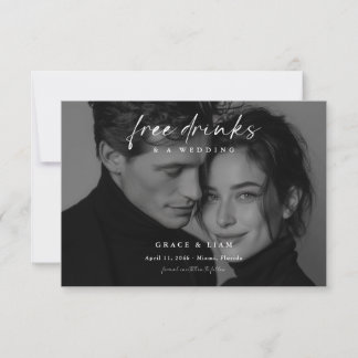 Free Drinks Editorial Photo Wedding Save the Date