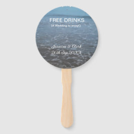 Free drinks save the date beach wedding add name  fächer