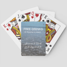 Free drinks save the date beach wedding add name  spielkarten
