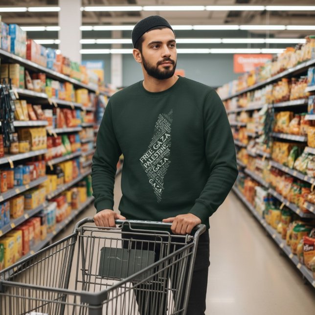 Free Gaza Free Palestine Map Cloud Word Sweatshirt (Von Creator hochgeladen)