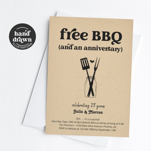 Free GRILLEN Funny Anniversary Party Einladung (Von Creator hochgeladen)