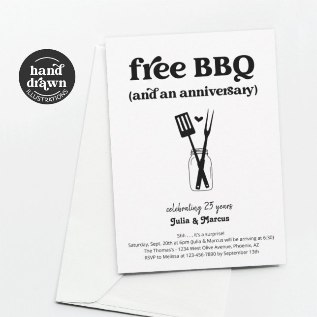 Free GRILLEN Funny Anniversary Party Einladung (Von Creator hochgeladen)