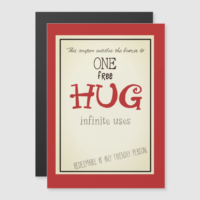 free hug coupon, magneteinladung (Vorne/Hinten)