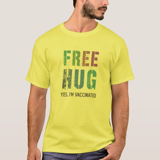 FREE HUG Ja, ich bin voll geimpft Impfung Girl Tee (Vorderseite)