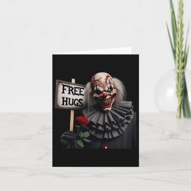 Free Hugs Beängstigend Clown Valentine Halloween H Karte (Vorderseite)