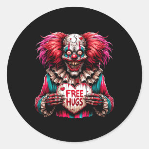 Free Hugs Beängstigend Clown Valentine Halloween H Runder Aufkleber