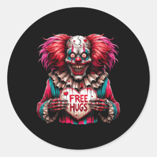 Free Hugs Beängstigend Clown Valentine Halloween H Runder Aufkleber
