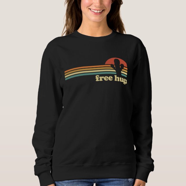 Free Hugs Cactus  antisocial Sweatshirt (Vorderseite)