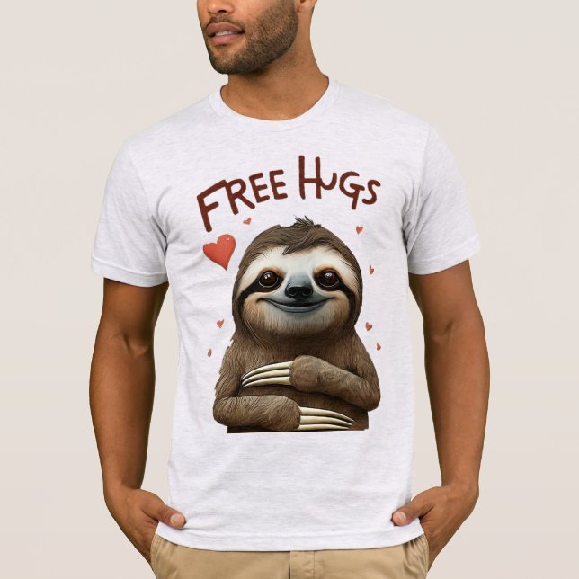 Free Hugs cool Sloth - Freie Hugs T - Shirt (Vorderseite)