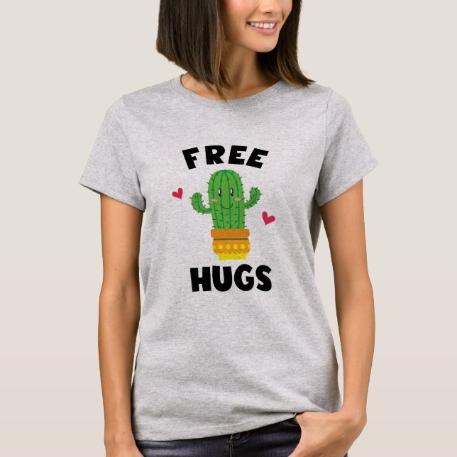 Free Hugs Funny Cactus Shirt (Vorderseite)