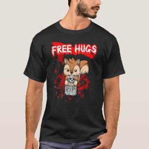Free Hugs Halloween Sarcasm Beängstigend Creepy Ko T-Shirt