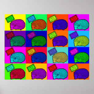 Free Hugs Igel Farbenfrohe Pop Poster