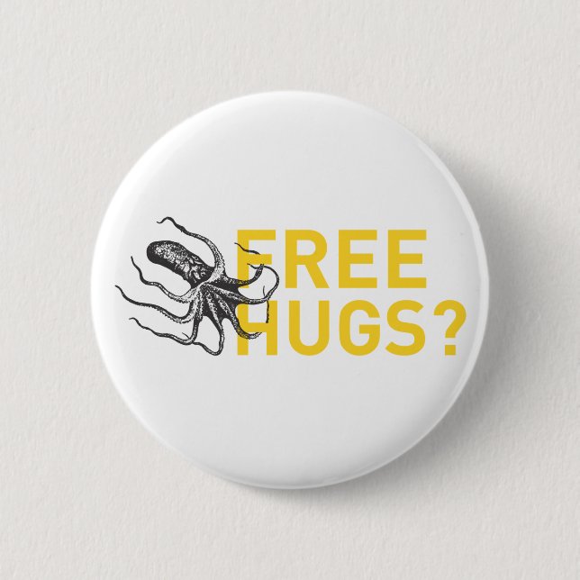 Free hugs octopus button (Vorderseite)