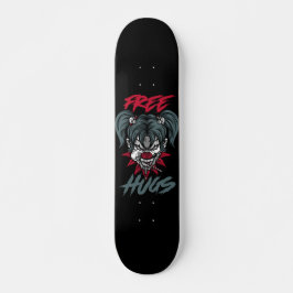 Free Hugs Scary Clown Face Skateboard