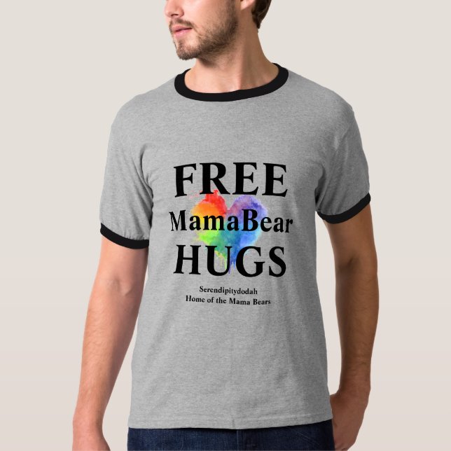 Free Hugs T - Shirt mit Trimm- und Lebenddruck (Vorderseite)