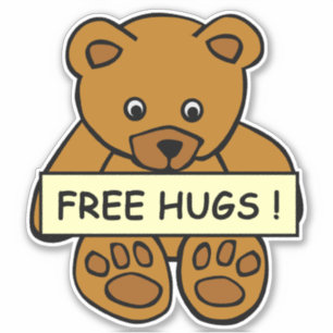 Free Hugs Teddy Aufkleber