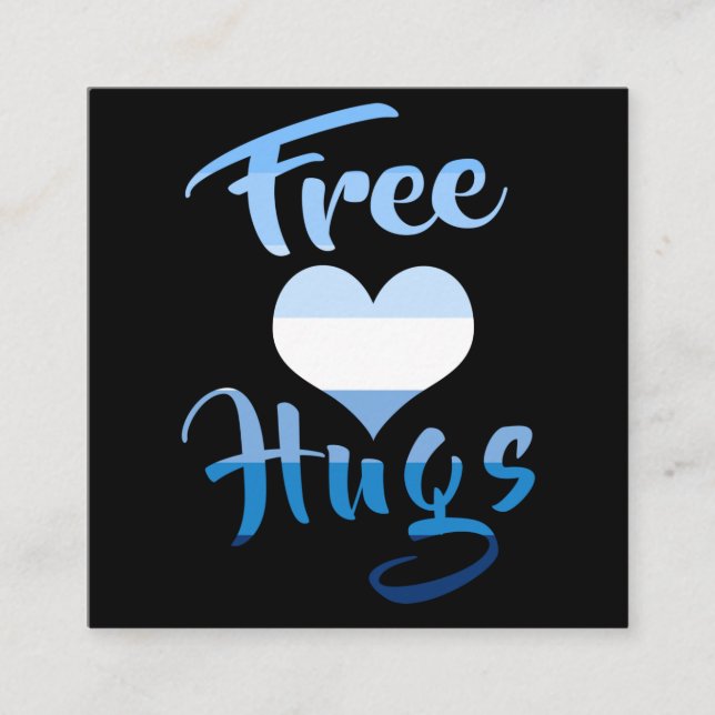Free Hugs with Heart  Quadratische Visitenkarte (Vorderseite)