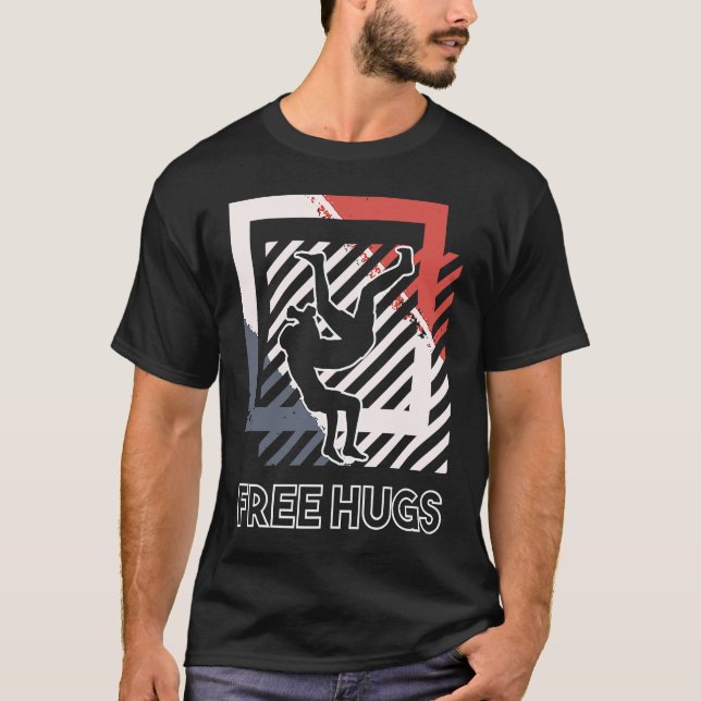Free Hus Cuddle Embrace Beruflicher Wrestling Coa T-Shirt (Vorderseite)