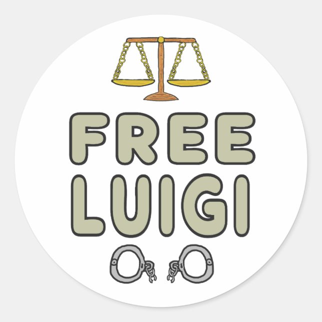 Free Luigi Runder Aufkleber (Vorderseite)