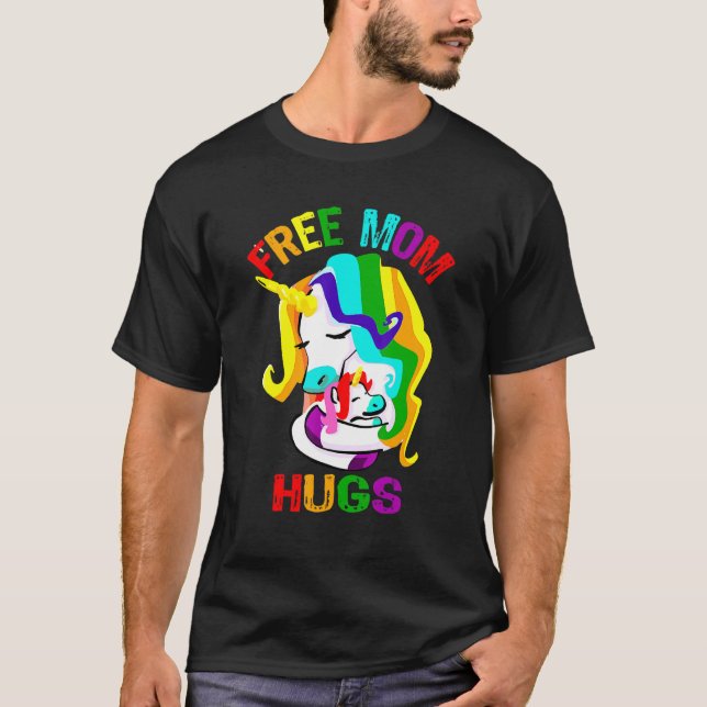 Free Mama Hugs Lgbt Gay Pride T-Shirt (Vorderseite)