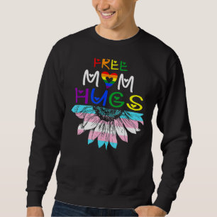 Free Mama Hugs Messy Bun Rainbow Lgbt Pride 5 Sweatshirt