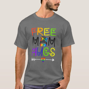 Free Mama Hugs Messy Bun Rainbow LGBT Pride m T-Shirt