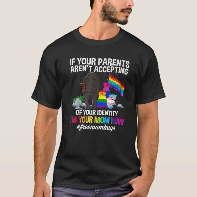 Free Mama Hugs Proud Mama Bear LGBT Pride Monat LG T-Shirt (Vorderseite)