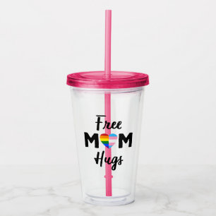 Free Mom Hugs II - Regenbogen Gay Trans Pride Acryltrinkbecher