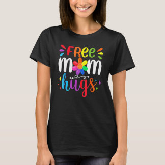 Free Mom Hugs Rainbow Heart LGBT Pride Month T-Shirt