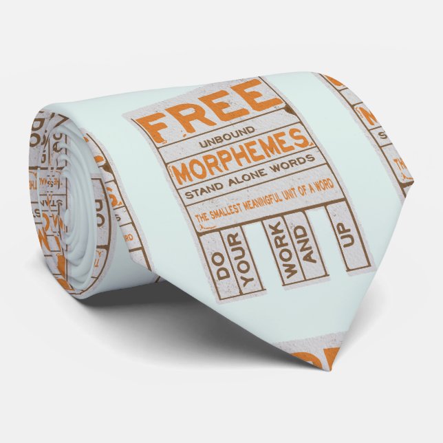 Free Morphemes witzige strukturierte Alphabetisier Krawatte (Gerollt)