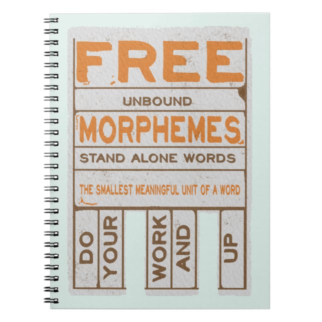 Free Morphemes witzige strukturierte Alphabetisier Notizblock (Vorderseite)