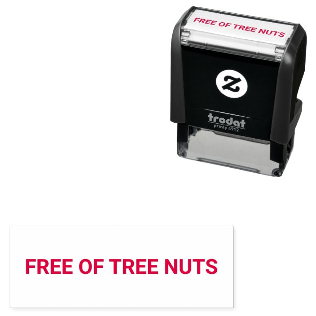 Free of Tree Nuts Allergy Friendly Permastempel (Beispiel)