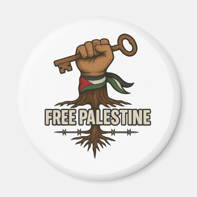 Free-Palästina-Button – Macht und Solidarität Magnet (Vorne)