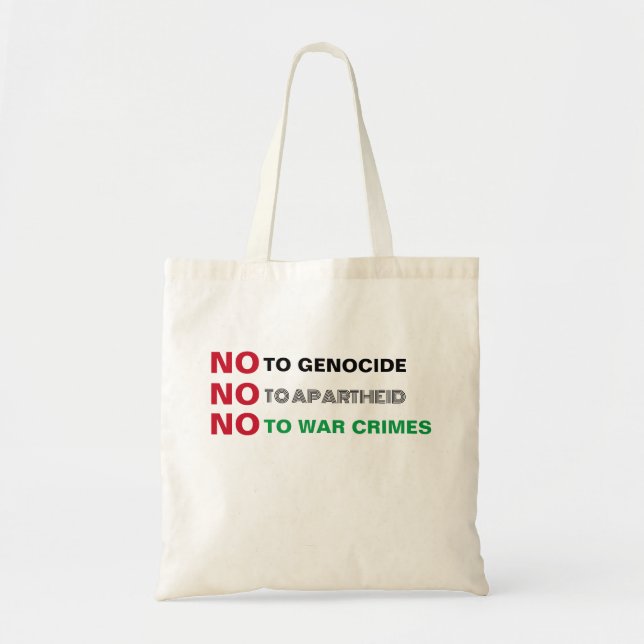 FREE PALÄSTINA NO to GENOCIDE APARTHEID KRIEGSVERB Tragetasche (Vorne)