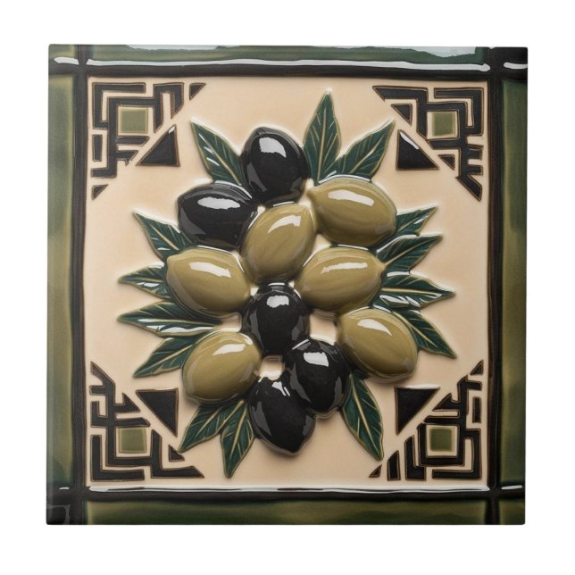 FREE PALÄSTINE Oliven Zweige Mosaik Keramik Fliese (Vorderseite)