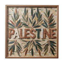 FREE PALÄSTINE Oliven Zweige Mosaik Keramik Fliese