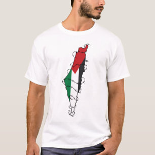 Free Palestine Barbed Wire Map Palästinensische Fr T-Shirt