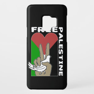Free Palestine Dove Heart Peace Sign Black Case-Mate Samsung Galaxy S9 Hülle