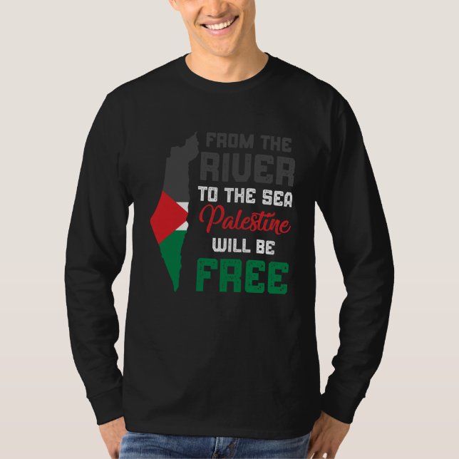 Free Palestine End Israeli Occupation Flag T-Shirt (Vorderseite)