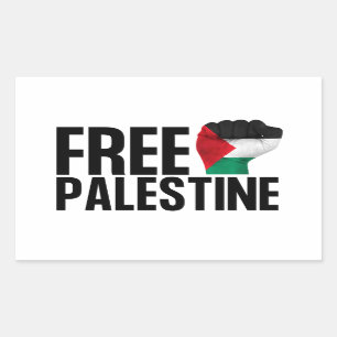 Free Palestine Handfist Palestinian Flag Bold Rechteckiger Aufkleber