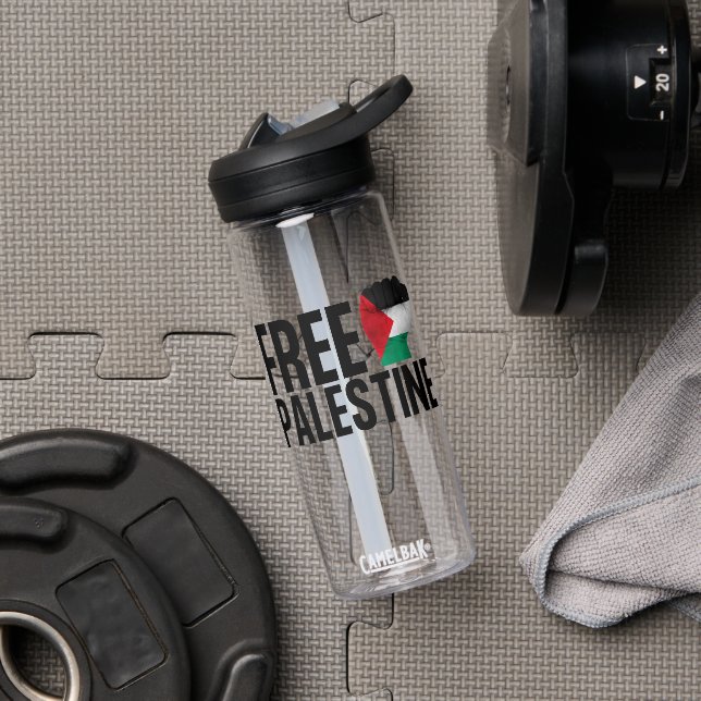 Free Palestine Handfist Palestinian Flag Bold Trinkflasche (Fitnessstudio)