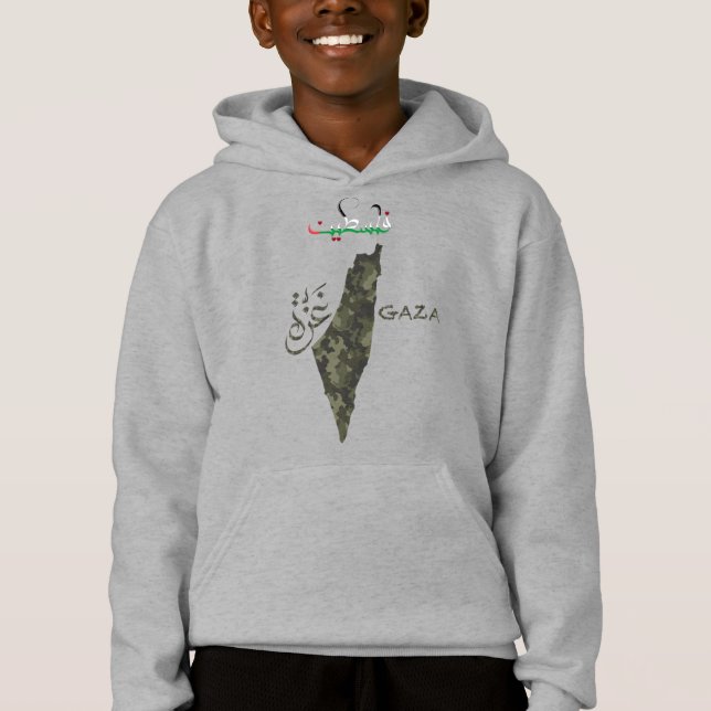 Free Palestine Kids Sweat - shirt à capuche - Conc (Devant)