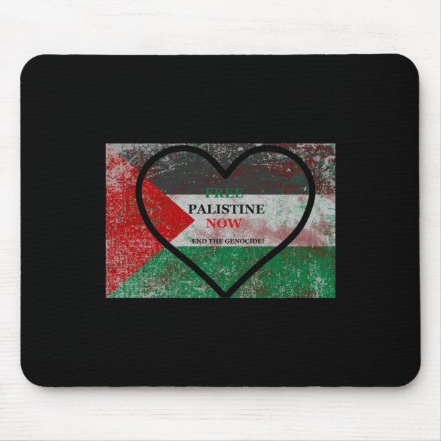 Free Palestine Now-Aufkleber Mousepad (Vorne)