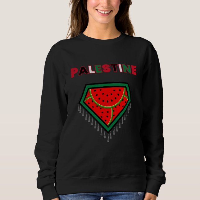 Free Palestine Protest Sweatshirt - Watermelon Tee (Devant)