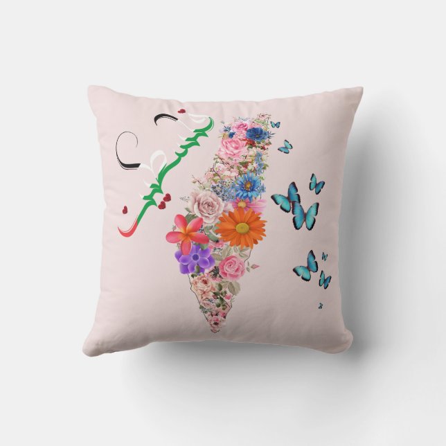 Free Palestine Throw Pillow Wohngestaltung Kissen (Rückseite)