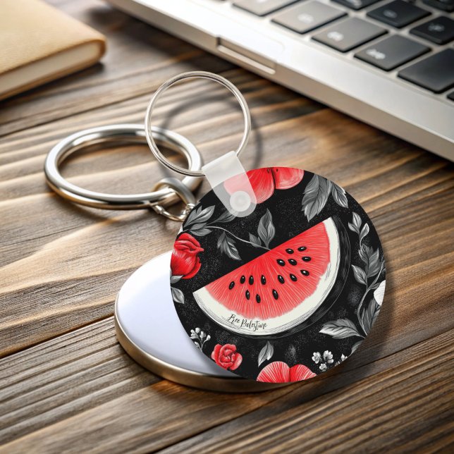 Free Palestine Watermelon Schlüsselanhänger (Free Palestine Watermelon Key Chain)