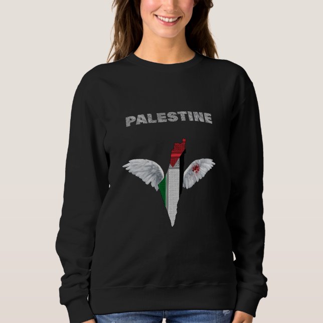 Free Palestine Women Sweatshirt| Palästinensische  Sweatshirt (Vorderseite)
