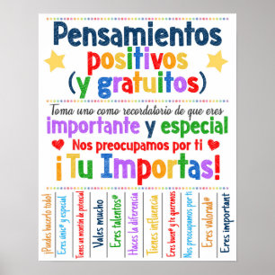 Free Positive Thoughts Poster espagnol