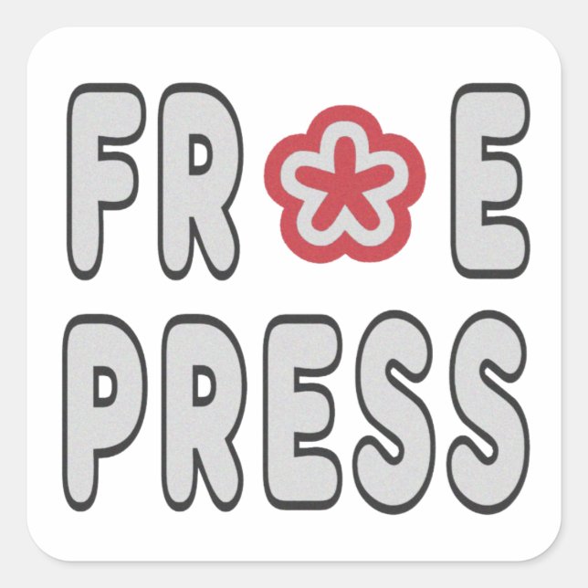 Free Press Quadratischer Aufkleber (Vorderseite)
